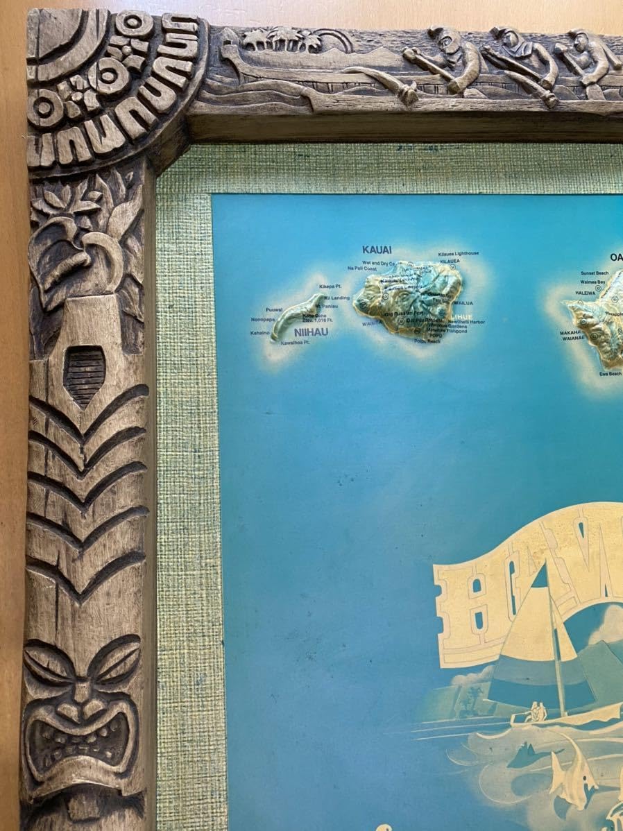 ユナイテッドエアライン メネフネ Hawaii ハワイ 地図 ビンテージ